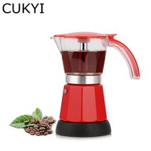 가정용커피머신기 반자동 업소용 커피머신 cukyi electric 에스프레소 모카 스팀, 빨간색
