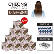 청담스타일 청담스타일 살롱컬러X10+트리트먼트 8mlX10+사각냄비, 상세 설명 참조, 다크브라운(어두운갈색)
