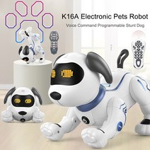 반려로봇 애완 로봇 강아지 재미있는 전자 개 스턴트 개 음성 명령 프로그래밍 가능한 터치 감지 음악 노래 개 장난감, b, 01 NO.BG1533