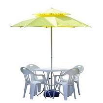 4인용 파라솔세트D(대-IVORY-받침포함) 캠핑 낚시, 회색, 사각_빨강