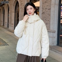 DFMEI 여성 패딩 후드 숏 클래식 점퍼