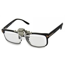 HOMEX 파우치 포함 안경용 클립온 돋보기 공예 및 취미용 확대 렌즈 클립온 및 플립업 2.0 배율 길이 12.7cm x 너비 3.5cm x 높이 1.5cm