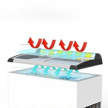 상업용 하드 냉동고 냉장고 아이스크림할인점 캐비닛, 318L 화이트 아이스크림 냉장고