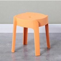 플라스틱 작은 의자 두꺼운 가정용 작은 벤치 둥근 의자를 쌓을 수 있습니다 티 테이블 의자 욕실 미끄럼 방지, 오렌지 * 2