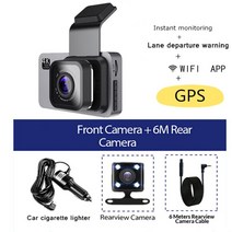 5채널블랙박스 4채널 3채널 화물차 룸미러 패달 블랙박스 차량용 DVR 와이파이 1296P FHD 대시 캠 후방 보기 차량 카메라 비디오 레코더 야간 투시경 자동 GPS 블랙 박스, [06] Rear Lens WiFi GPS, [01] 64G TF Card