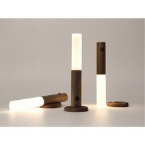 우드 LED 무드등 센서 감지 무선 조명 충전식 캠핑 벽등 부착식 수면등, 스틱