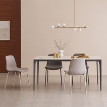 한샘 도노 세라믹 엣지 와이드4인 식탁세트 (슬림의자4 포함), A형: 코튼화이트, A형: 코튼화이트, B형: 그레이(B)