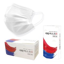 국산 덴탈마스크 50매 4박스 총200매 성인용 아동용 대한마스크 일회용 덴탈 비말차단 3중 MB필터 국내생산 대형 소형 화이트 가격착한 마스크, 대한성인100매