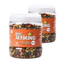 벨버드 져키킹 강아지 간식 S 1kg, 황태 + 연어 + 참치 + 오리 + 치즈 혼합맛, 3개