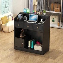 계산대 카운터 포스기 매장 인포데스크 바 미용실 1200 옷 가게 1, 80x40x110cm, 트리플블랙