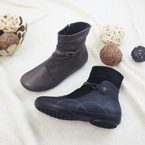 지쎄수제화 천연양가죽 보석스트랩 기모앵클부츠 2.5cm 국내생산 고급수제화2color빅사이즈ok