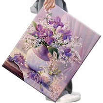 파센 액자 캔버스형 보석십자수 DIY 키트 40 x 50 cm, IP0092IM-보라색 황혼, 40x50 cm