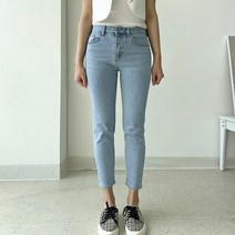 아오블 여름 진청 연청 스키니 진 (키작은여자 키작녀 짧은 청바지 반하이 8부 9부)