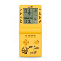 4.1인치 테트리스 게임기 레트로 추억의 오락실 소형 미니 휴대용 게임기, 중국 (본토, 대화면 노란 라벨