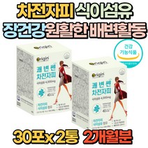 식물성 식이섬유 풍부 차전자피 분말 가루 30포 오렌지맛 스틱 쾌변 장운동 장건강 장관리 섬유소 다이어트 알로에 장청소 보조제 4000mg 더부룩, 2통(2개월분)