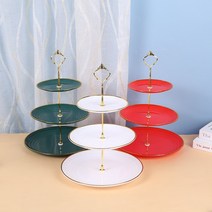 에프터눈티 플레이팅 2단 3단 트레이 디저트 케이크 접시 푸드 북유럽풍 파티, K