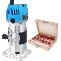 목공 각끌기 라우터 루터기 충전식 엣지 전동 핸드 트리머 트리마 홈파기 테이블, 라이트 블루 키트