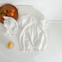 신생아바디슈트 솔리드 점프 수트 및 모자 반팔 의류 신생아 여아 의상 0-3T 여름