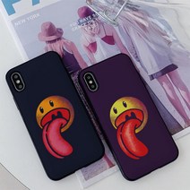 [바보사랑] [호환용]Doe 낼름마일 카드케이스, 기종선택:아이폰XSMAX / 디자인선택:보라색, 상세 설명 참조