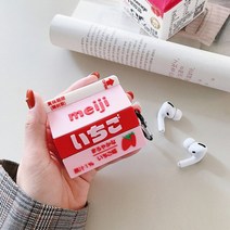 에어팟케이스 3D 일본 딸기 우유 상자 보호 헤드셋 케이스 애플 에어팟 프로 1 2 충격 방지 헤드폰 이어, 04 For Pro Pink