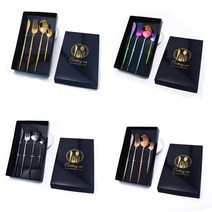 명품수저세트 티타늄 부부 수저세트 야외 스테인레스 스틸 식기 도금 서양 스테이크 칼 4, c