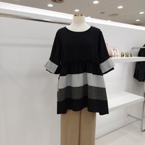 막스카라 칠부 러플 블라우스M22QWB354B1