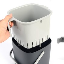 손잡이 음식물 쓰레기통 음쓰통 가정용 2L 원룸 물기, 아이보리