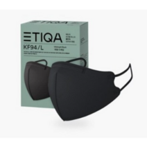 에티카 보건용 마스크 라운드 베이직 성인용 KF94 검정색 대형, 1개입, 200개