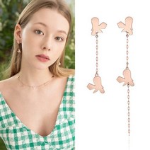 클루(CLUE) 당일배송 미니 버터플라이 드롭 실버 귀걸이 CLER203NJPPS