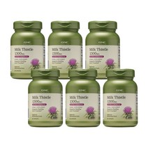 6개 지엔씨 밀크씨슬 1300 mg 실리마린 Silymarin 엑스트라 스트렝스 60 캡렛