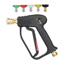 GHSHOP 전문 고압 와셔 건 3000 PSI 온수/냉수 노즐 M22 피팅 5 노즐 팁, 와셔 노즐, 블랙, 황동