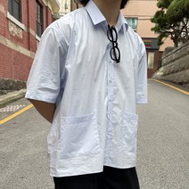 시티보이 오버핏 크롭 포켓 반팔셔츠