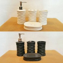 집들이 욕실용품 모던 어라운드 세트 생활용품, 색상:블랙