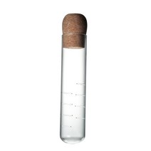 개별 티 컵 유리 튜브 인퓨저 미니 인퓨저 필터 과일 허브 루즈 리프 티용 유리 재료 코르크 뚜껑 포함, 1개