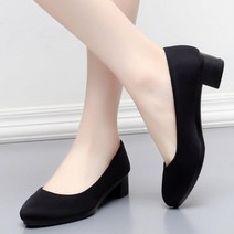 승무원구두 발편한구두 면접구두 에나멜구두 여자면접구두 베이지구두 화이트구두 3CM구두두꺼운 미드 힐 블랙 작업 신발 호텔 오래된 베이징 천 신발 여성용 싱글 봄 가을 여름 방지
