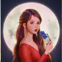 헬로우하비 캔버스 보석십자수 30X40, D06. 달빛 아래 소녀