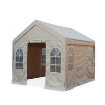 간이주차장 가게천막 주차 조립식 차고 카페 차량용 주차장 포장마차 천막 창고 가제보 프레임, 베이지 지붕2mx2m