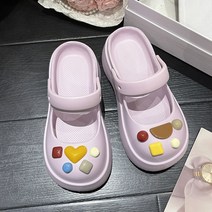 Z3JC 기하학은 메리제인 통굽 미끄럼방지 EVA 여성동 샌들을 신습니다.