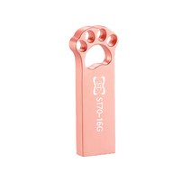 에스티원테크 ST70 USB 메모리 메탈재질 귀여운 고양이발바닥, 16GB, 로즈핑크