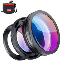 Profezzion 카메라 광각 렌즈: sony zv-e10 zv-1f a6000 a6400 zv-1 zv1 rx100 vii vi v canon g7x ii iii 등을 위한, 광각 렌즈, 검은색