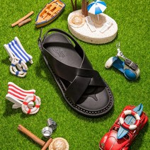 비에스큐티바이클래시 BSQT 2255 버클리 비건레더 4cm 샌들 밴타블랙 - BLACK 127773
