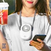 핸즈프리 목걸이선풍기 선풍기 골프선풍기 휴대용 사각 탁상용선풍기 1200mAh 미니 넥밴드 목걸이, 카키