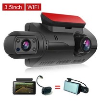 2 렌즈 자동차 비디오 레코더 hd 1080p dash cam with wifi car black box avto dvr ips 카메라 야간, 3.5인치와 와이파이