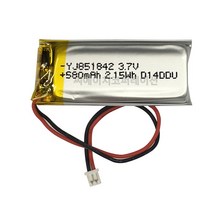 YJ 리튬폴리머배터리 KC인증충전지 3.7V YJ851842 580mAh, 1개