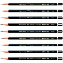 톰보우 MONO 100 낱개 / 모노 100 / 전문가용 / 부드럽고 선명한 표현 가능 / 섬세한 명암 표현 탁월 / 미술 연필 / 화방용 연필 / 드로잉 연필, H