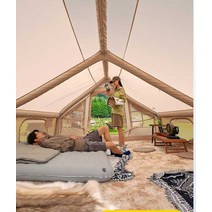 대형에어텐트 야외 휴대용 접이식 캠핑 방수 두꺼운 야외 대형 에어텐트 면 텐트 풀패키지, 옥스퍼드 천 모델 5.0M(순중량 9KG)