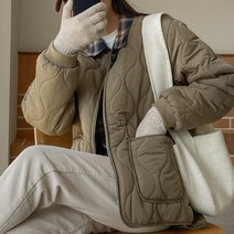 포켓물결퀼팅누빔점퍼