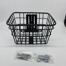 자전거 앞바구니 탈부착 바구니 철 보관 접이식 내구성 교수형 전면 핸들 바 타기 인치, 검은색