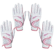 마르시아 여성용 합피 골프장갑 2켤레 양손착용, 핑크
