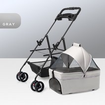 대형견 유모차 개모차 웨건 경량 접이식 애완동물 야외 여행 분리형 소형견용 무게, 4.Gray